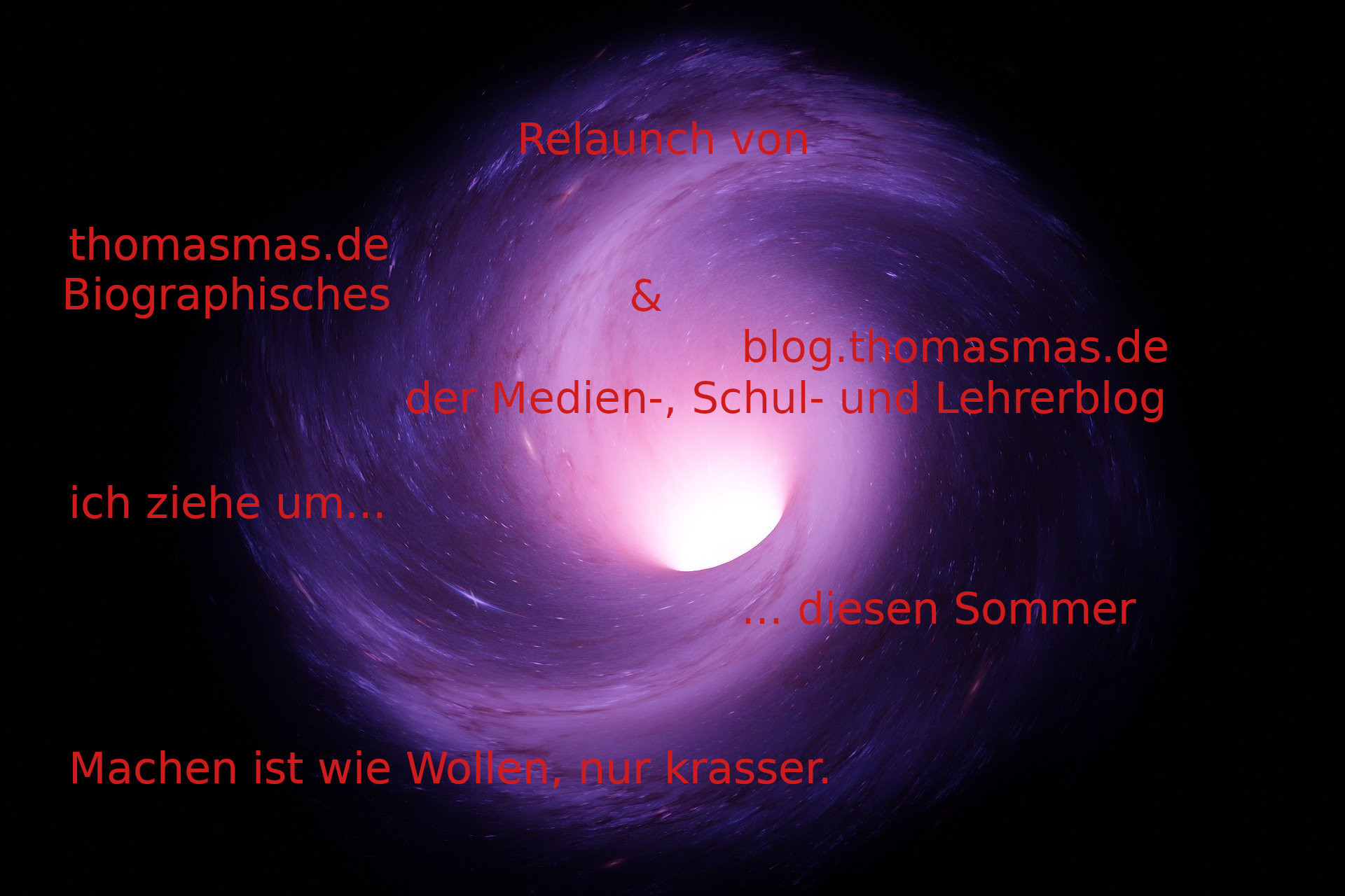 Ich ziehe um, diesen Sommer, thomasmas.de und blog.thomasmas.de -- Biographisches und der Medien-, Schul- und Lehrerblog